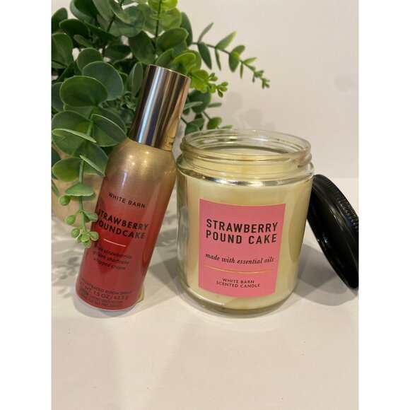 Bath & Body Works “Strawberry Pound Cake” Concentrated Room Spray & Candle - Picture 1 of 7